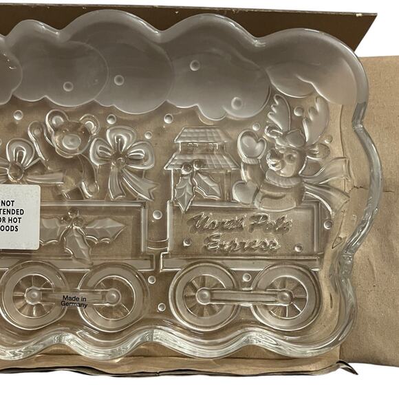 Gorham Crystal Train Server Lenox Germany Holiday Traditions North Pole Express - Picture 7 of 10
